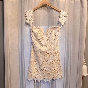 Lulus off the shoulder white lace dress